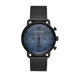 Emporio Armani Herren Chronograph Quarz Uhr mit Edelstahl Armband AR11201