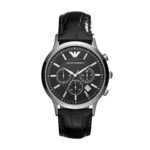 Emporio Armani Herren Chronograph Quarz Uhr mit Leder Armband AR2447