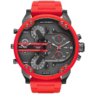 Diesel Herren Analog Quarz Uhr mit Edelstahl Armband DZ7370