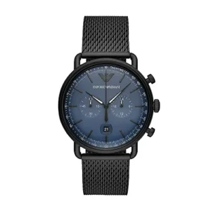 Emporio Armani Herren Chronograph Quarz Uhr mit Edelstahl Armband AR11201