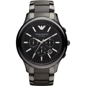 Emporio Armani AR1451 Herrenuhr Schwarz Ceramica Chronograph
