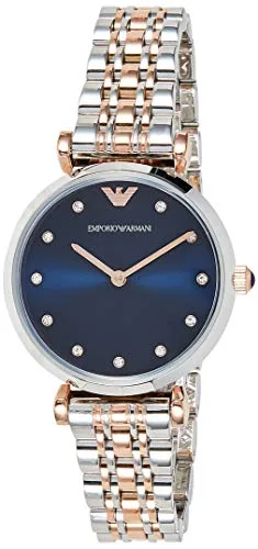 Emporio Armani Damen Analog Quarz Uhr mit Edelstahl Armband AR11092