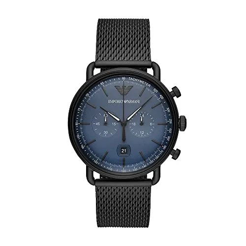Emporio Armani Herren Chronograph Quarz Uhr mit Edelstahl Armband AR11201