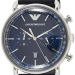 Emporio Armani Herren Chronograph Quarz Uhr mit Leder Armband AR11105