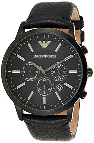 Emporio Armani Herren Chronograph Quarz Uhr mit Leder Armband AR2461