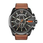 Diesel DZ4343 Herren Mega Chief Chronograph, 51 mm Gehäusegröße, Edelstahluhr