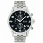 Hugo Boss Quarz Chronograph 44mm Armbanduhr für Herren - Silber 1512446